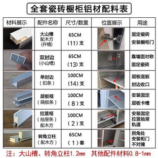 Jieyunmao ceramic tile cabinet frame new thickened accessory card slot complete set complete set of card strip materials diy l-shaped extra thick model (free drill + expansion wire) 4.8m-5.6m set