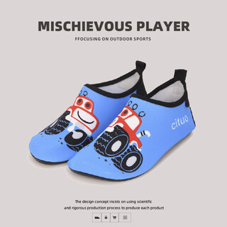 Oimg beach shoes for children, men and women, beach equipment, non-slip baby speed interference water shoes, beach socks, swimming baby river shoes, children's blue kart 22/23 suitable for feet length 11.5-12.5cm