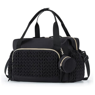 Chen wusu cws/chen wusu genuine new diaper bag handbag, large capacity travel bag diaper bag, hospital labor bag, designer high-end light luxury model, black 44.98 x 22.99 x 30 cm