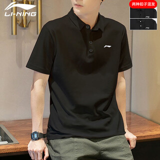 Li ning cotton polo shirt men's breathable shirt summer running t-shirt sports casual short-sleeved lapel half-sleeved top