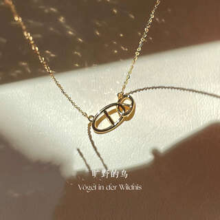 Pool example pig nose ring s925 sterling silver necklace 18k gold can be taken in the bath without fading sweater necklace for women