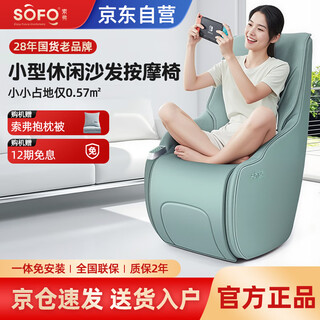 Sofo mini single intelligent leisure small massage chair living room office conference room hall tea house modern simple electric multi-function massage sofa chair sf-7226 milk green