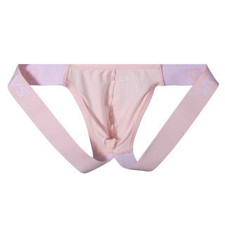 Zi jiafu men's sexy waistless men's t-pants breathable and sexy low-waisted double buttocks-revealing t-pants pink/pink m