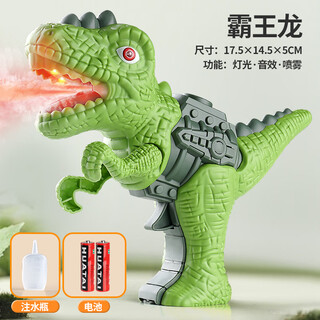 鼎豪儿童电动喷火恐龙喷雾枪网红霸王龙三角龙动物早教启智玩具 [绿色]电动喷雾霸王龙 电池版