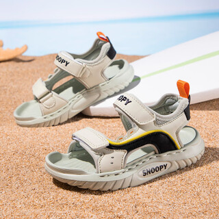Snoopy snoopy children's shoes children's sandals summer boys outdoor beach shoes girls open toe shoes 3829 light green 27