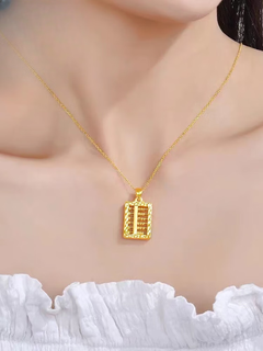 Only double gold wishful abacus pendant 999 pure gold abacus necklace fashion new pure gold pendant gold pendant for women medium size abacus about 2.75 grams
