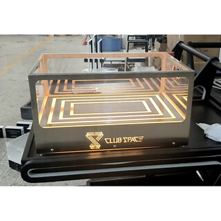 Ktv bar internet celebrity commercial luminous ice bucket large and small ice beer red wine champagne frame basket box brushed stainless steel 24 ice buckets ()