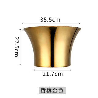 Ren juyi's new fashionable champagne basin luxury stainless steel ice bucket commercial large red wine ice bucket bar ktv ice wine basin large waist champagne basin rich gold