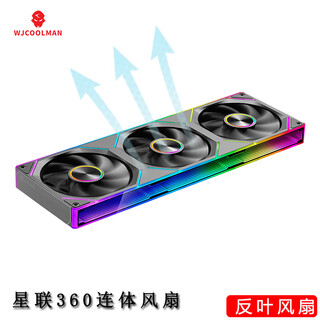 Wanjiaxinglian 360 connected brick fan black reverse leaf 12cm infinite mirror divine light synchronization pwm speed control chassis fan argb desktop computer mute