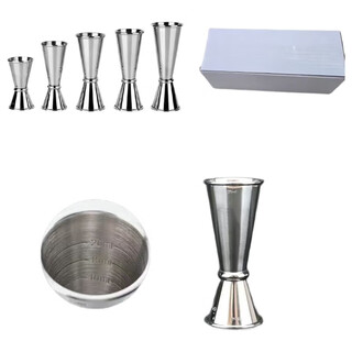 Bo yiou stainless steel shaker shaker set cocktail shaker ice shake cup thickened hand shaker for mixology curled edge measuring cup 15-30ml with scale