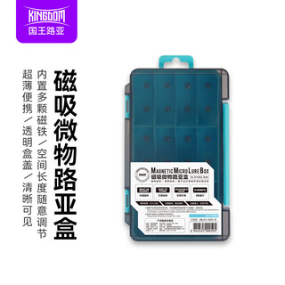King lure magnetic micro-object lure box magnetic multi-function single layer lure bait box fishhook storage box fishing gear box sky blue
