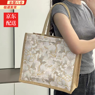 Yaying canvas bag women's handbag large capacity linen handbag women's work commuting tote bag women's day gift khaki gray style