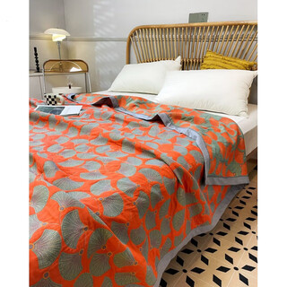 Fengxi class a baby grade three-layer gauze blanket high count and high density cotton breathable skin-friendly bed simple cotton naked bed cover spring and summer ginkgo red/sf 200*230cm blanket (weight about 3.5jin jin equals 0.5kg)