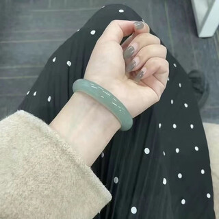 Ice jade bracelet for women myanmar laokeng ice waxy jade bracelet for women processed oil green floating flowers full circle jade bracelet 55 size with gift box