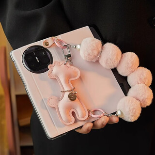 亿芯优控适用华为matex6手机壳华为matex5典藏版可爱挂件轻薄全包皮套华为x3磁吸翻盖可手提斜挎x5保护壳女 【少女粉】磁吸翻盖智能视窗+手提链 华为Mate X6