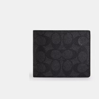 Coach luxury men's bag embossed printed short folding wallet cw380 brand authorized birthday gift