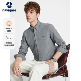 Navigare italian dinghy 2025 autumn men's cotton long-sleeved shirt brushed thermal shirt 1333005503