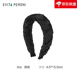 Evita peroni fabric braided headband for women wide-brimmed white hair headband retro black high-end black
