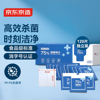 Made in tokyo, 75% alcohol cotton pads, independent single piece * 120 pieces, portable disinfectant wipes, sterilizing sanitary wipes