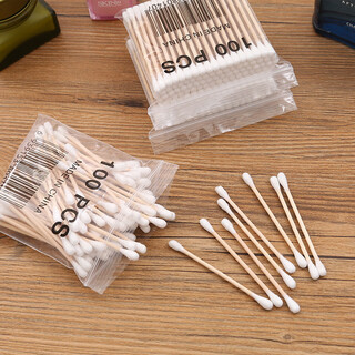 Cotton swabs for makeup removal, double-ended disposable household cotton swabs, 1 pack of about 100 pieces