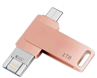 Universal usb flash drive for mobile phones and computers, high-capacity high-speed 3.0 metal casing supports customization of vivo xiaomi universal usb flash drive, rose red, rose gold, 1tb