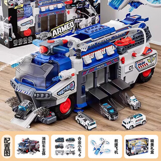 Barachi sam's same construction truck fire truck 3-6 years old children's toy crane boy birthday gift educational toy sam's same police car alloy car + gift box