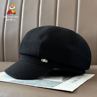 Scarecrow beret for women 2025 autumn new fashion versatile simple casual solid color retro octagonal hat showing face small trend black one size