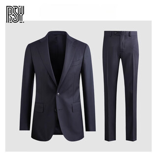 Bg glamurb light luxury brand men's business suit suit men's wool herringbone black navy groom's wedding high-end suit herringbone black navy 1336 42