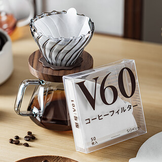 Shuyu japanese coffee filter paper hand-pour v60 hand-ground bean grinding funnel hanging ear food-grade hand-cranked powder fan-shaped vo1-white coffee filter paper 50 pieces