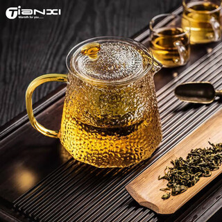 Tianxi (tianxi) teapot glass hammered water household tea making high temperature resistant scented tea tea set filter teapot hammered teapot single pot 450ml