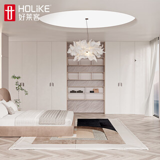 Haolaike wardrobe customized cream style furniture wardrobe bedroom household whole house customized cabinets home improvement wardrobe cloakroom muyu time feather trace series customized wardrobe deposit price