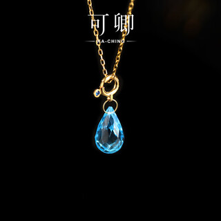 Caox jewelry gel topaz water drop pendant women's 18k gold pendant neck jewelry colorful accessories gift water drop topaz pendant/18k gold 6-7mm