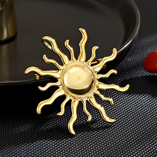 Mr. ouyang futuristic punk alloy sunflower stamen party dress decoration pin gold alloy