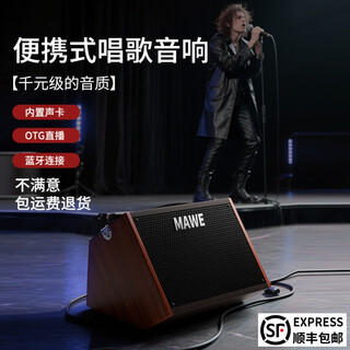 Mawe audio outdoor karaoke singing bluetooth speaker musical instrument professional live broadcast internal recording performance charging portable small v8 audio (rechargeable model)