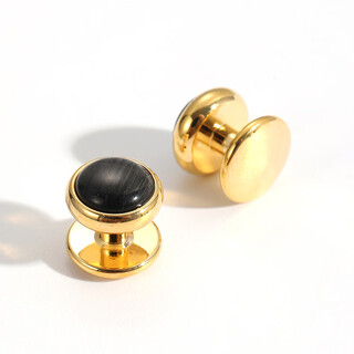Preferred straight hair cat's eye cufflinks set french cufflinks high-end men's and women's suit shirt buttons men's sleeve nails black + gold 1 piece