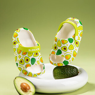 B.duck little yellow duck children's shoes children's garden shoes summer open-toe sandals for boys and girls baby hole shoes 5978 green 25