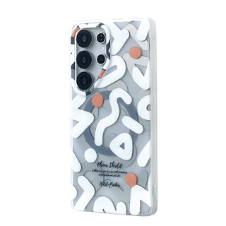 Bobart magnetic suction suitable for samsung s24/25ultra mobile phone case huawei mate70pro/60pro men and women magnetic suction airbag holder silicone couple wireless charging niche high-end sense white graffiti samsung galaxy s25 ultra