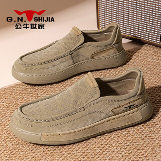 Bull family old beijing cloth shoes men's new fashion breathable slip-on slip-ons soft-soled driving casual beanie shoes
