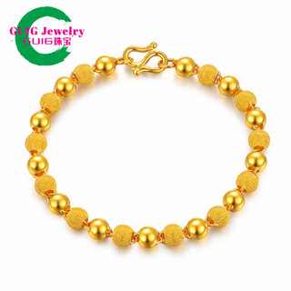 Guig boutique 18k gold-wrapped phoenix tail bracelet silver-gold women's 9999 real gold bracelet transfer beads real gold glossy frosted bracelet