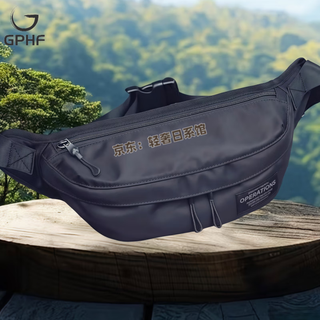 Gphf japanese men's multifunctional waist bag oxford cloth waterproof casual sports chest bag fashionable brand cycling bag crossbody bag black