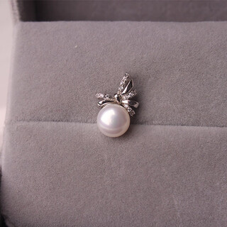 Fat donglai same style pearl pendant natural freshwater flat round 9-10mm s925 silver necklace white single pendant without chain 9-10mm