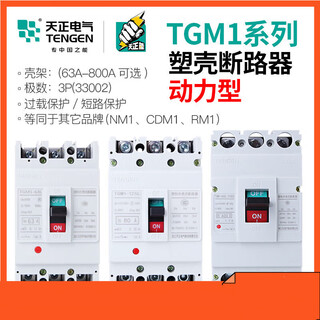 TGM1塑料外壳断路器33002电动断路器空气开关3P动力型三相 10A 3 350A