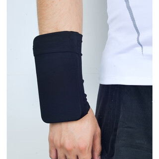 Canhe running phone arm bag waterproof sports phone bag outdoor cycling elastic wrist bag wristband arm bag sleeve bag black