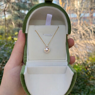 Kuxa aurora freshwater akoya pearl princess style pendant 18k gold princess style single necklace and clavicle chain neck ornament heavenly lady aurora freshwater akoya 18k gold buckle_2 10.5-11mm45cm