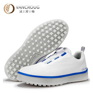 Faraug brand light luxury golf shoes men's waterproof breathable golf fixed nail four seasons new golf shoes white blue 40
