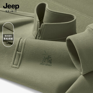 Jeep spirit jeep sweatshirt men's 2025 new spring and autumn half zipper stand collar men's top pullover loose jacket men's style