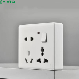 Miwhd one-open single-control eight-hole with light 86-type multi-functional wall panel switch socket 10a/16a universal mlgd-34/2
