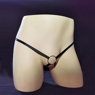 One pants sexy sexy underwear perverted men's hoop suspenders sexy underwear hollow free t-string sexy underwear black (kk) one size
