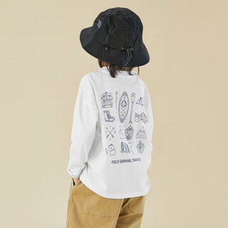 Duojia hand-painted camping style boys' t-shirts 2025 spring and autumn style comfortable pure cotton long-sleeved children's handsome and versatile tops