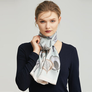 Maria gucci birthday gift long scarf mother silk scarf women's gift box imported mulberry silk shawl with fruit color green